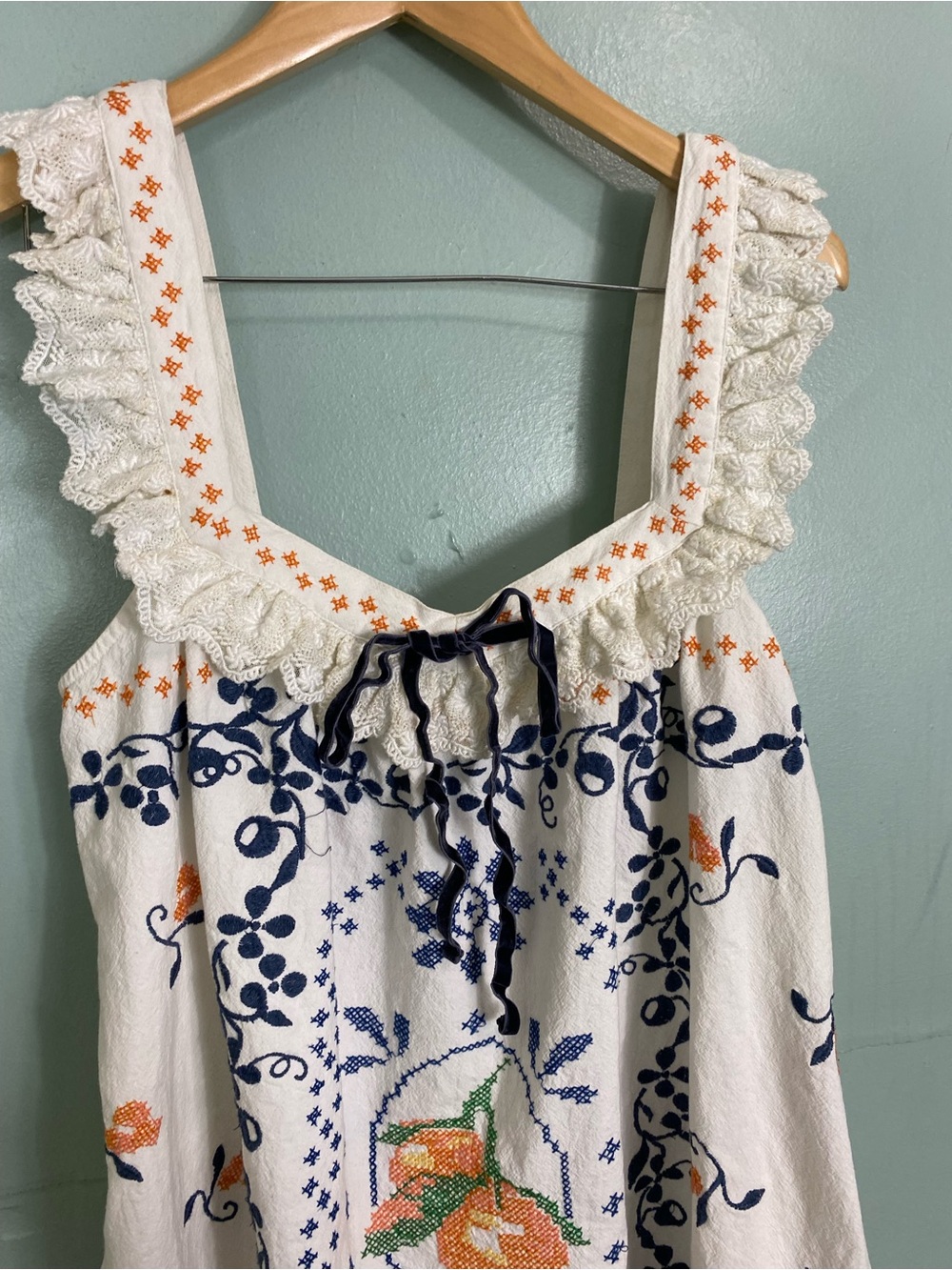 Free People Bali Main Squeeze Mini Dress Embroidered Large - Picture 3 of 12